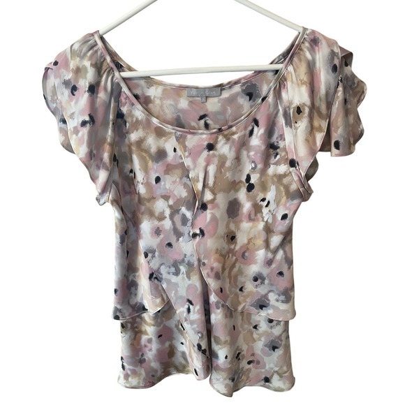 Violet & Claire Tops - Violet & Claire Watercolor Floral Flutter Layered Sz S Feminine Summer Casual